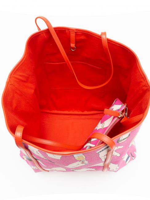Shopping bag maxi con stampa all over  Fuchsia - Borse Donna