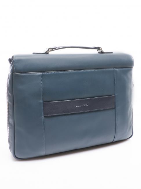 CAMPIONARIO - CARY Cartella porta PC14", in pelle blu - Cartelle Lavoro
