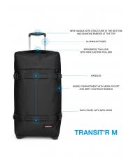 EASTPAK TRANSIT'R M Trolley misura media NERO - Trolley Semirigidi - 5