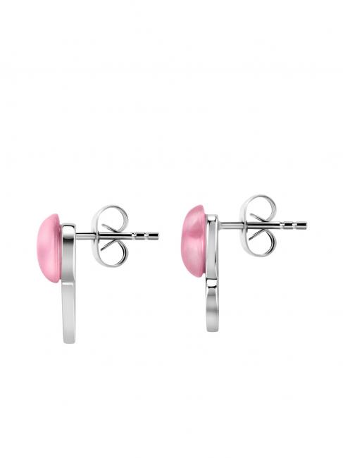 CUORE Orecchini in argento con cat eye  rosa/bianco - Orecchini