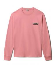 NAPAPIJRI S-PATCH Maglia a maniche lunghe in cotone pink lulu - Maglie Uomo - 4