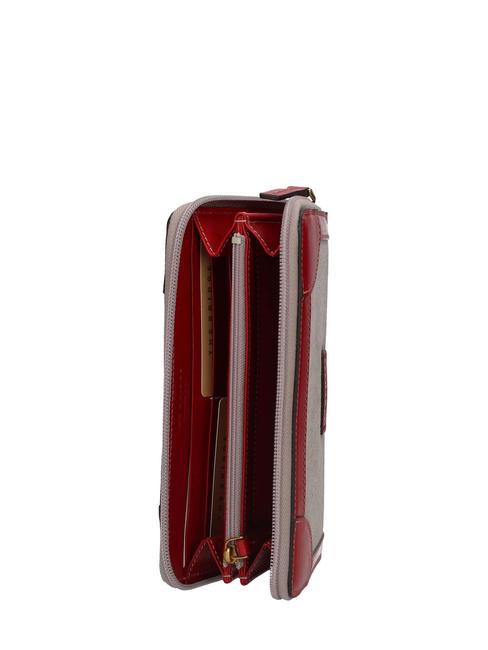 AUSTER Portafoglio grande zip around naturale/rosso ribes abb. oro - Portafogli Donna