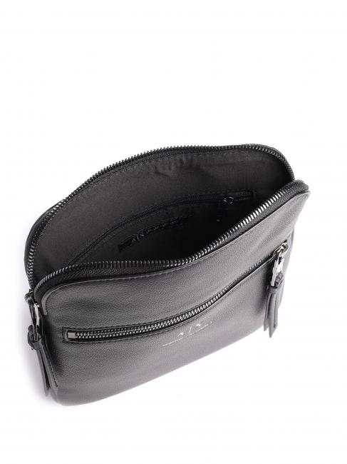 Borsello con tasca frontale  Nero - Tracolle Uomo