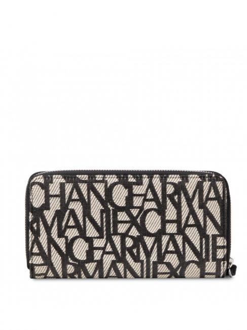 MAXI LOGO Portafoglio grande zip around con polsierina bianco - Portafogli Donna