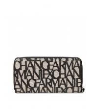ARMANI EXCHANGE MAXI LOGO Portafoglio grande zip around con polsierina bianco - Portafogli Donna - 3