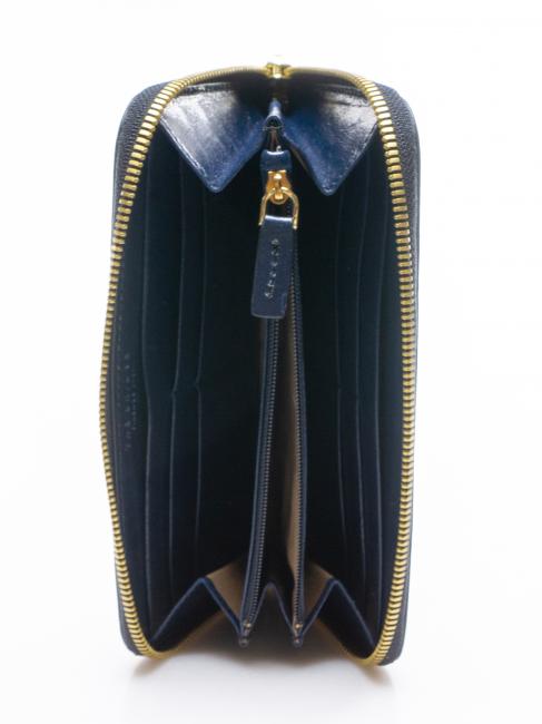 PANZANI Portafoglio in pelle blu cobalto abb. oro - Portafogli Donna