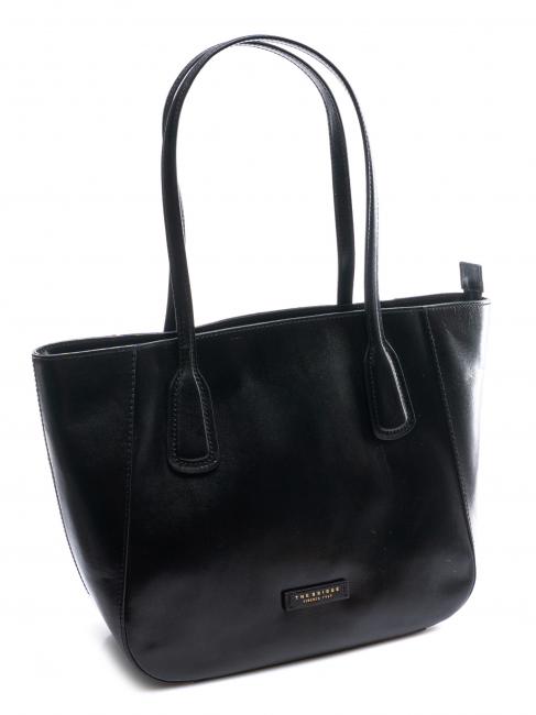 MADDALENA Shopping bag in pelle Nero Oro - Borse Donna