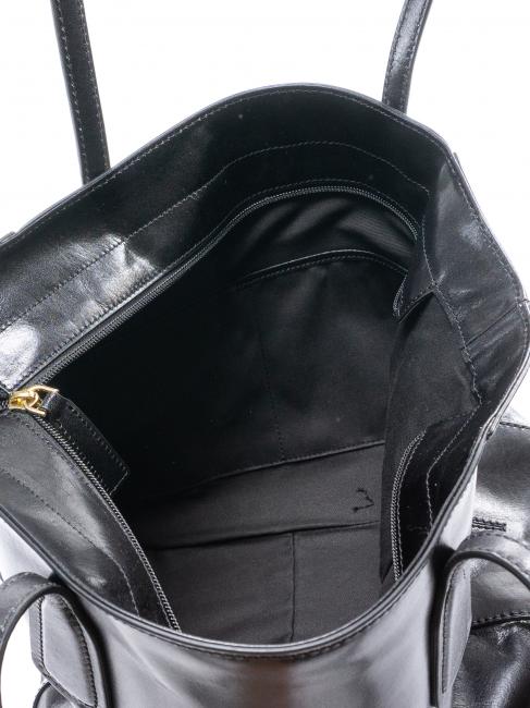 MADDALENA Shopping bag in pelle Nero Oro - Borse Donna