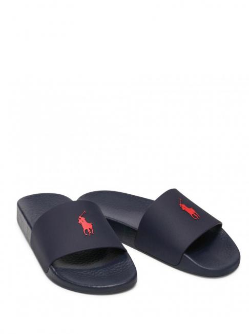 POLO SLIDE Ciabatte con logo RL navy/red pp - Scarpe Uomo