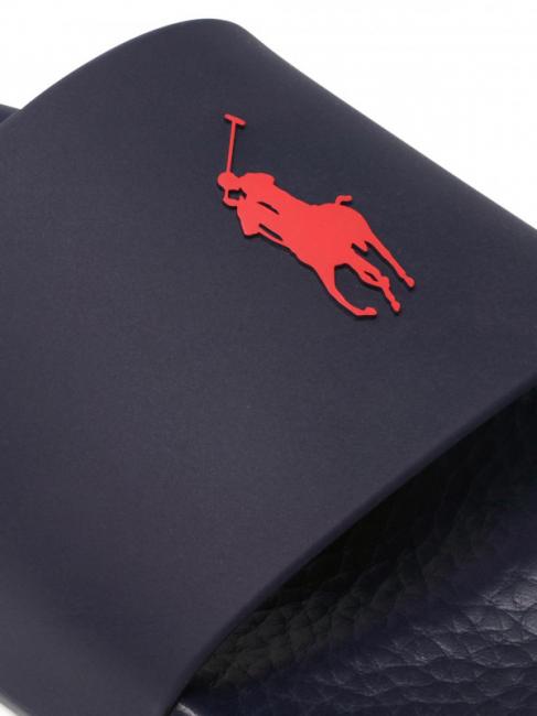 POLO SLIDE Ciabatte con logo RL navy/red pp - Scarpe Uomo