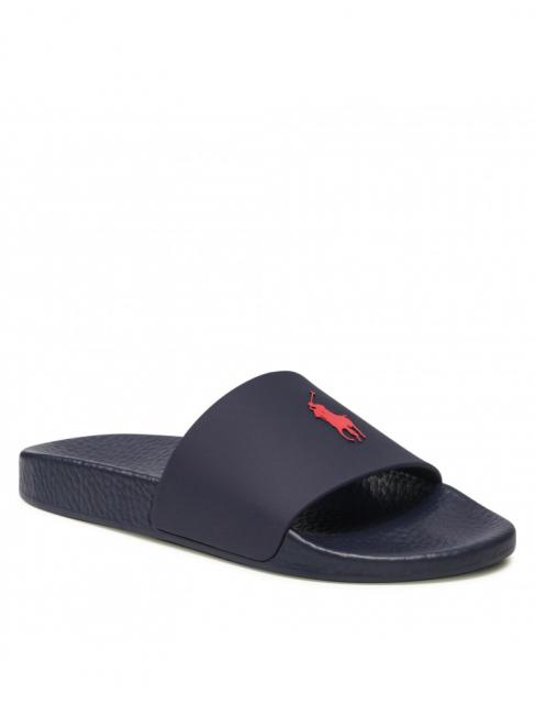 POLO SLIDE Ciabatte con logo RL navy/red pp - Scarpe Uomo