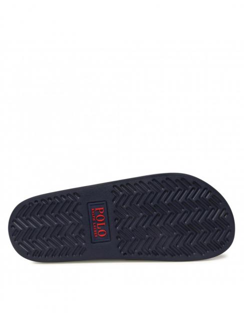 POLO SLIDE Ciabatte con logo RL navy/red pp - Scarpe Uomo