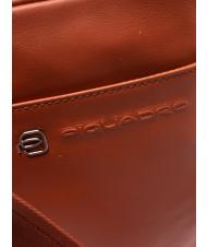 PIQUADRO VIBE OUT Borsello in pelle martellata arancio3 - Tracolle Uomo - 3