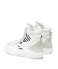 TWINSET Sneaker alta in pelle con inserti zebrati  bianco/furry zebra - Scarpe Donna - 4