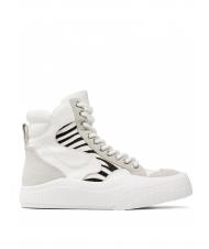 TWINSET Sneaker alta in pelle con inserti zebrati  - Scarpe Donna