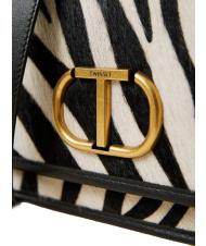 TWINSET Borsa a tracolla in pelle stampa zebra  furry zebra neve/nero - Borse Donna - 4