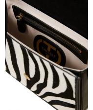 TWINSET Borsa a tracolla in pelle stampa zebra  furry zebra neve/nero - Borse Donna - 5