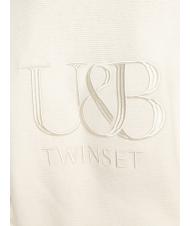 TWINSET U&B  completo maglia con cappuccio e jogging avorio - Tute sportive Donna - 4