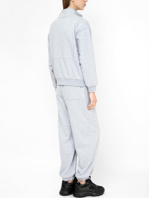 U&B  Completo felpa con ricamo e jogging grigio melange - Tute sportive Donna