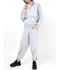 TWINSET U&B  Completo felpa con ricamo e jogging grigio melange - Tute sportive Donna - 3