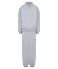 TWINSET U&B  Completo felpa con ricamo e jogging grigio melange - Tute sportive Donna - 5