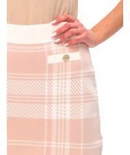 TWINSET CAPSULE Gonna corta in maglia check check rosa cipria/avorio - Gonne Donna - 3
