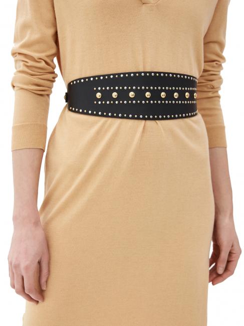 CINTURA ALTA In pelle, con borchie NERO - Cinture