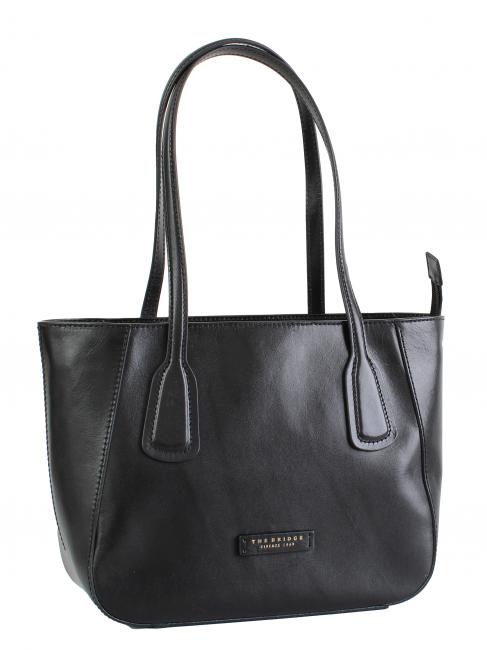 MADDALENA Shopper a spalla, in pelle Nero Oro - Borse Donna
