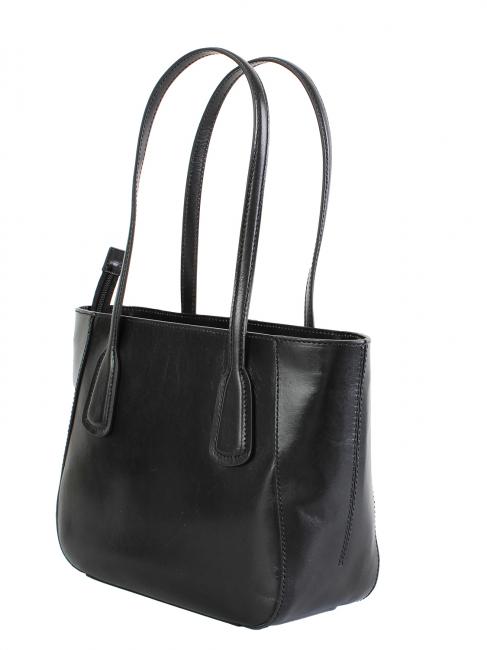 MADDALENA Shopper a spalla, in pelle Nero Oro - Borse Donna