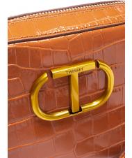 TWINSET Mini bag a tracolla in pelle stampa coccodrillo  stcocco sfumato tan powder - Borse Donna - 3