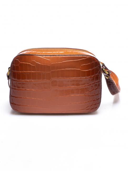 Mini bag a tracolla in pelle stampa coccodrillo  stcocco sfumato tan powder - Borse Donna