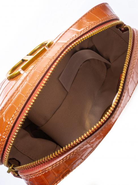 Mini bag a tracolla in pelle stampa coccodrillo  stcocco sfumato tan powder - Borse Donna