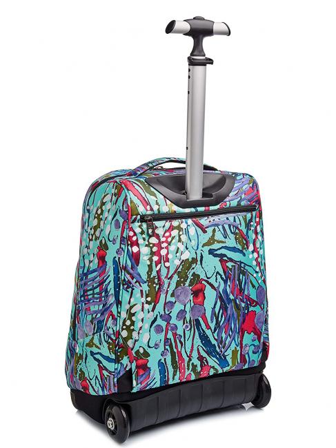 BENIN ABSTRACT JUNGLE Zaino trolley abstract jungle aqua - Zaini con carrello