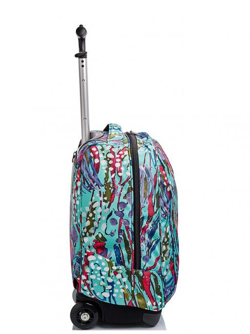 BENIN ABSTRACT JUNGLE Zaino trolley abstract jungle aqua - Zaini con carrello