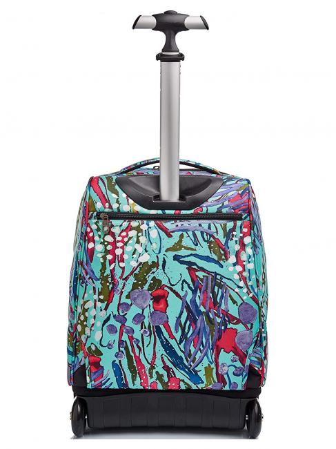 BENIN ABSTRACT JUNGLE Zaino trolley abstract jungle aqua - Zaini con carrello
