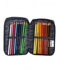 INVICTA Astuccio 3 zip Kit con tutto per la scuola! gridshadesblue - Astucci e Accessori - 3
