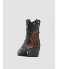 MANILA GRACE Stivaletto camperos basso in pelle con inserti pitonati  - Scarpe Donna