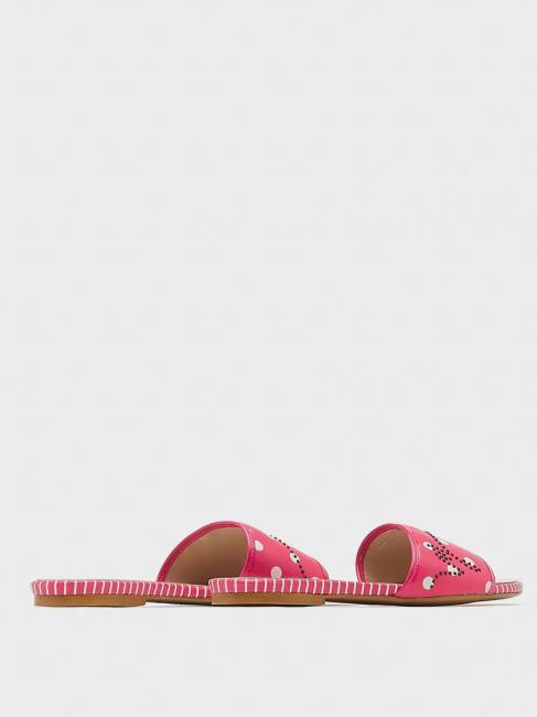 Ciabatta flat a pois  fuxia/bianco - Scarpe Donna