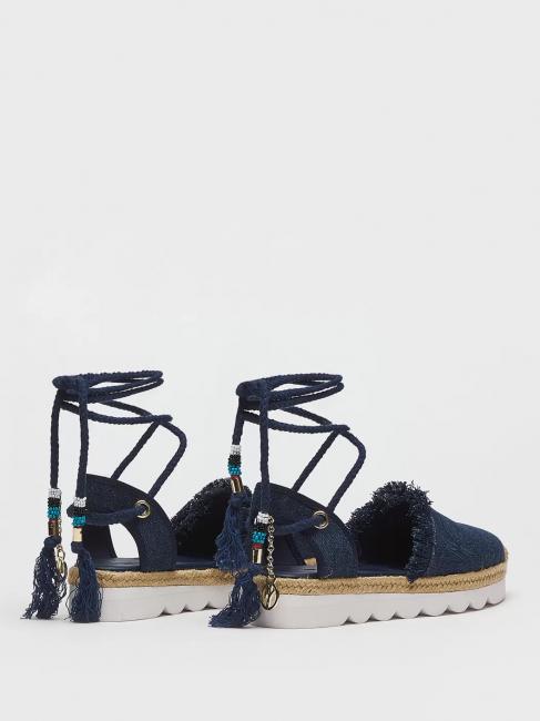 Sandalo espadrillas in tessuto denim  denim scuro - Scarpe Donna