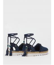 MANILA GRACE Sandalo espadrillas in tessuto denim  denim scuro - Scarpe Donna - 2