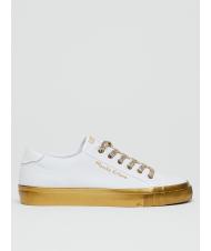 MANILA GRACE Sneaker low top con lacci glitterati  BIANCO/ORO - Scarpe Donna - 2