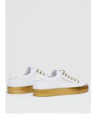 MANILA GRACE Sneaker low top con lacci glitterati  BIANCO/ORO - Scarpe Donna - 3