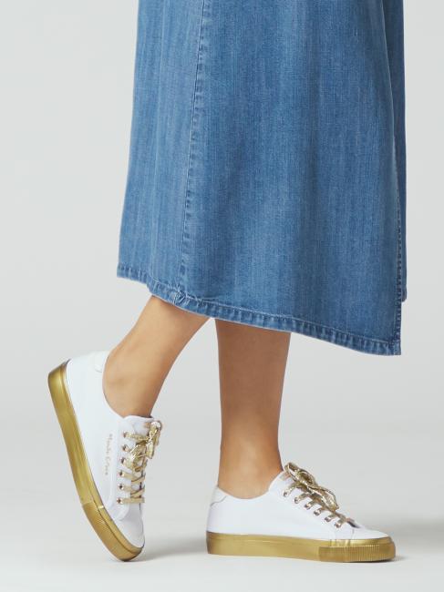 Sneaker low top con lacci glitterati  BIANCO/ORO - Scarpe Donna