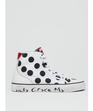 MANILA GRACE Sneaker high top a pois in canvas  - Scarpe Donna
