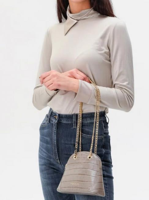 TIC-TAC MIni bag a tracolla in pelle stampa cocco talpa - Borse Donna