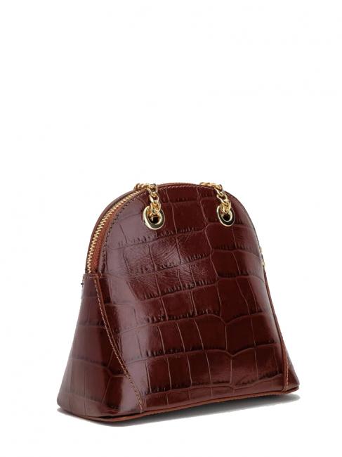 TIC-TAC MIni bag a tracolla in pelle stampa cocco rossoscuro - Borse Donna