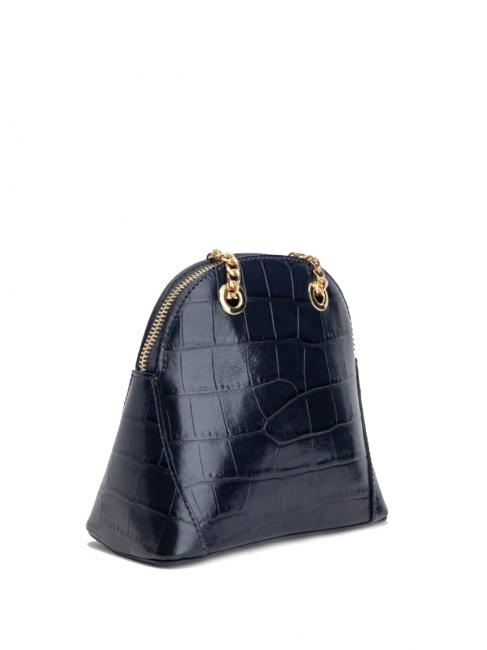 TIC-TAC MIni bag a tracolla in pelle stampa cocco blu - Borse Donna