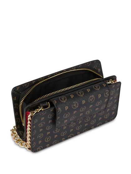 HERITAGE CLASSIC Clutch con tracollina nero lacca - Borse Donna
