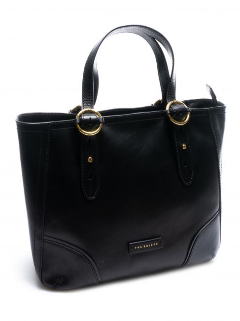 MATILDE Shopping bag in pelle Nero Oro - Borse Donna
