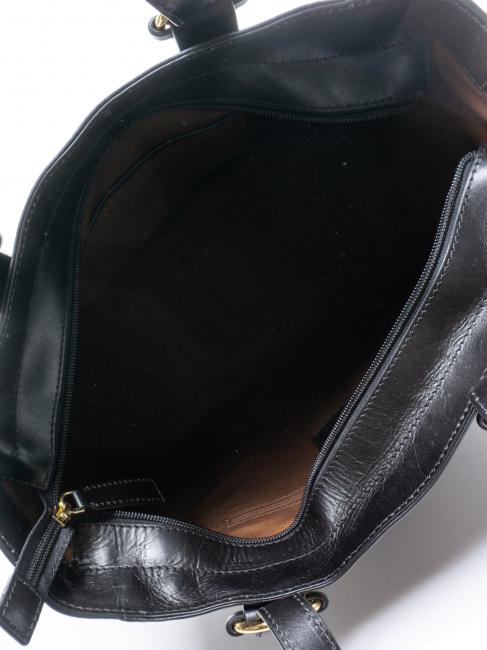 MATILDE Shopping bag in pelle Nero Oro - Borse Donna